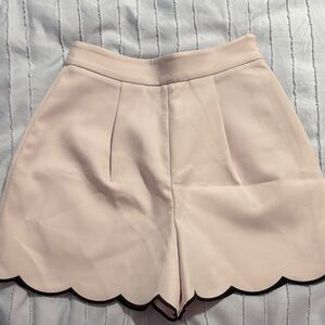 Kendall & Kylie Light Pink Scalloped High Waist Shorts